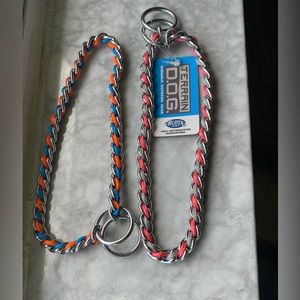 Two weaver dog collars